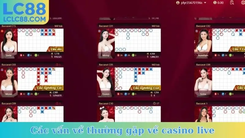 Các vấn về thường gặp về casino live